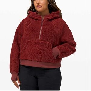 lululemon scuba oversized Sherpa 1/2 zip burgundy